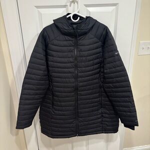 Columbia Quilted Puffer Black Full Zip Powder Lite Mid Jacket Womens 1X